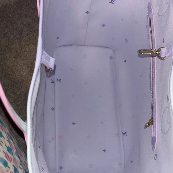 Louis Vuitton Pastel Pink and Purple Tote Bag sunrise Pastel Neverfull MM New - Picture 6 of 9